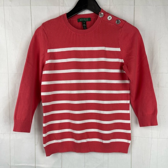 Lauren Ralph Lauren Pink Crew Neck Sweater Size M - Picture 1 of 5